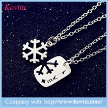 Collar del copo de nieve de la Navidad 925 diseño esterlino del collar de los amantes de la joyería de la astilla